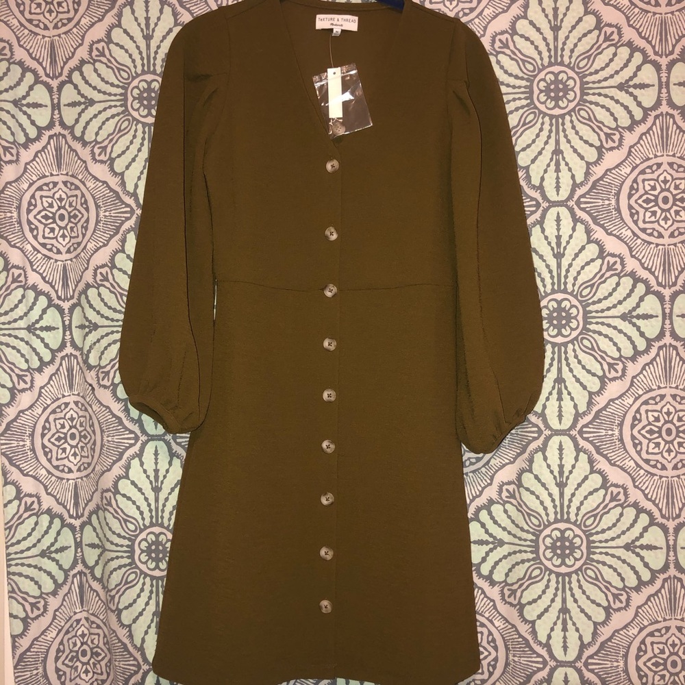 Madewell Crepe Balloon Sleeve Dress